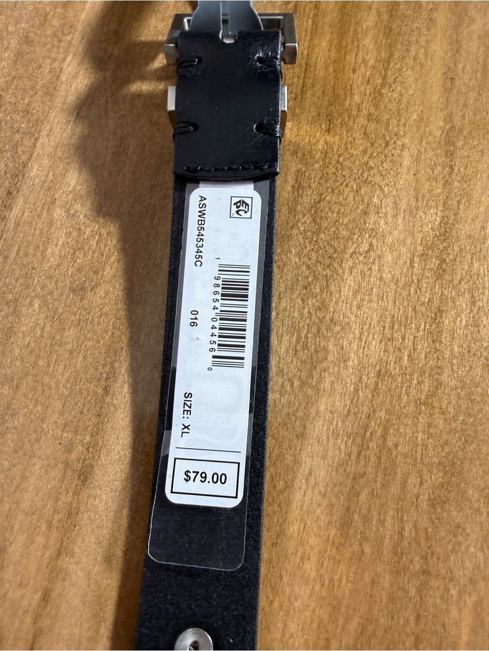 AllSaints Black Leather Studded Belt with Silver Buckle - Picture 5 of 6